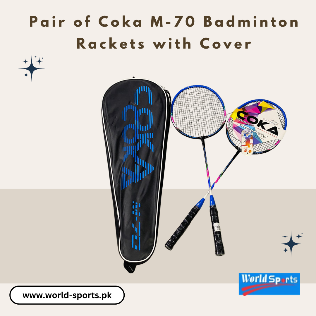 Pair of Coka M-70 Badminton Rackets with Cover – Lightweight, Durable, and High-Performance Rackets