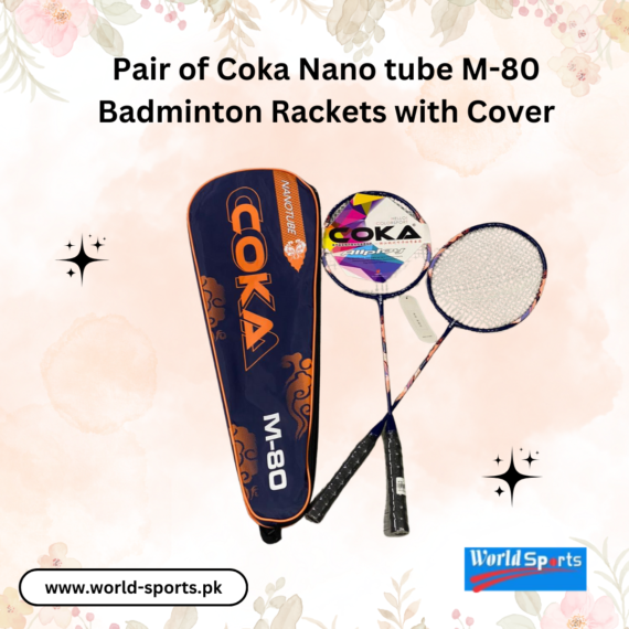 Pair of Coka Nano Tube M-80 Badminton Rackets with Cover – Lightweight, Durable, and High-Precision