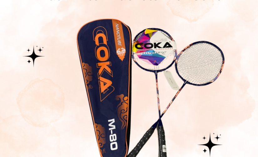 Pair of Coka Nano Tube M-80 Badminton Rackets with Cover – Lightweight, Durable, and High-Precision