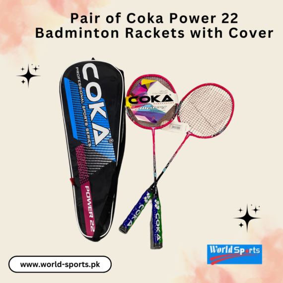 Pair of Coka Power 22 Badminton Rackets with Cover – Lightweight, Durable, and High-Performance Rackets for All Skill Levels