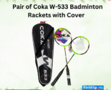 Pair of Coka W-533 Badminton Rackets with Cover – Lightweight, Durable, and High-Performance Rackets