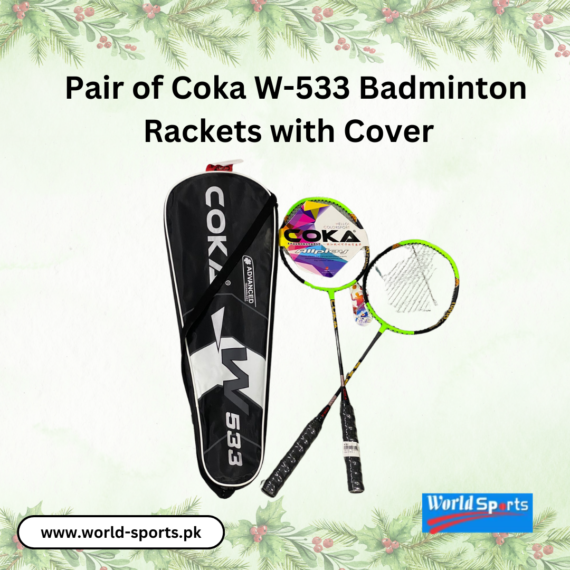 Pair of Coka W-533 Badminton Rackets with Cover – Lightweight, Durable, and High-Performance Rackets