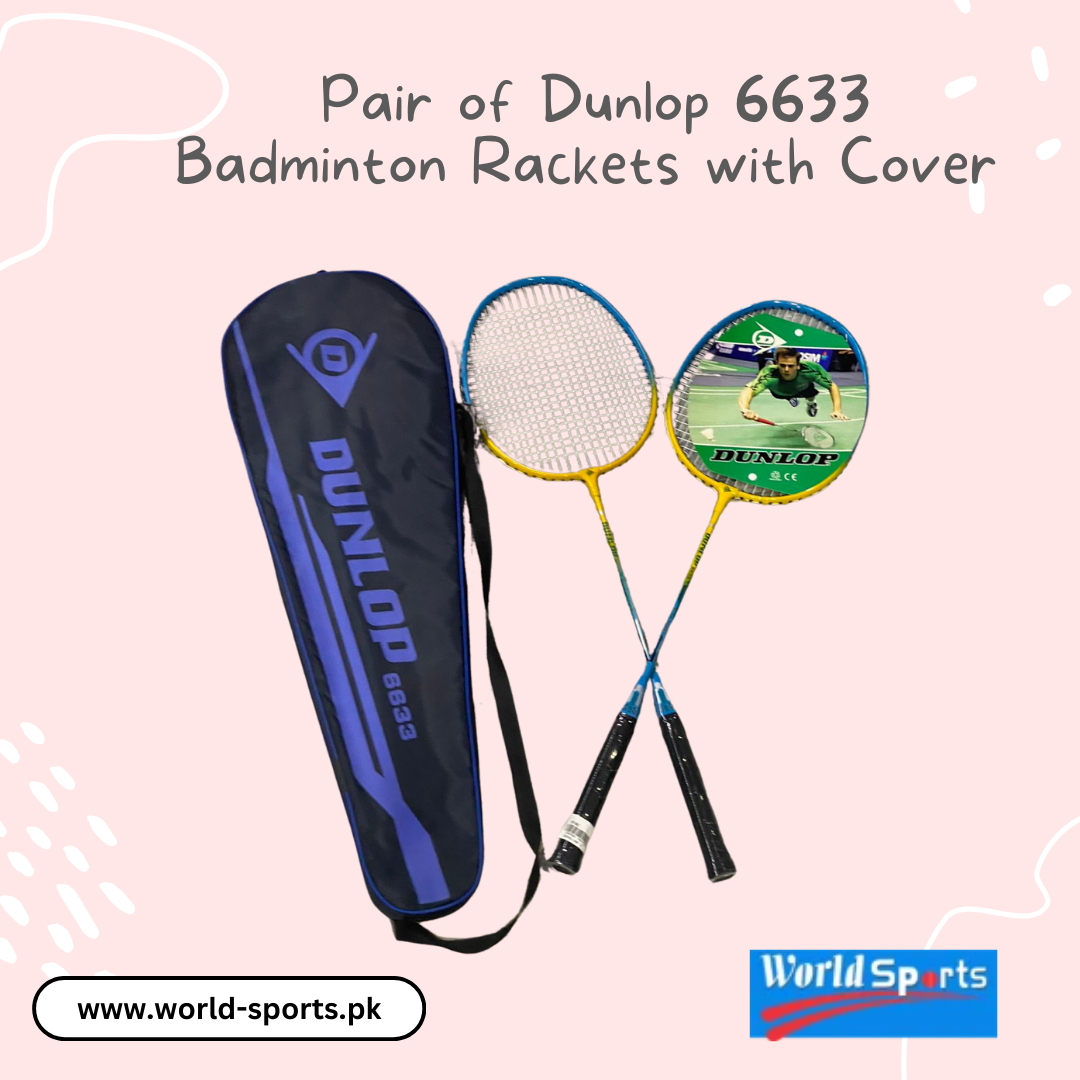 Pair of Dunlop 6633 Badminton Rackets with Cover – Durable and Lightweight Rackets for Enhanced Performance