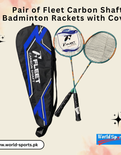 Fleet Carbon Shaft Badminton Racket Set – Pair of Lightweight Rackets with Protective Cover