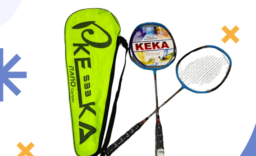 Keeka Nano Carbon 533 Badminton Racket Set – Pair of Lightweight Rackets with Protective Cover