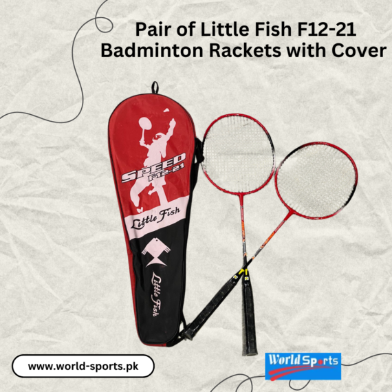 Pair of Little Fish F12-21 Badminton Rackets with Cover – Lightweight and Durable Rackets for Precision and Power