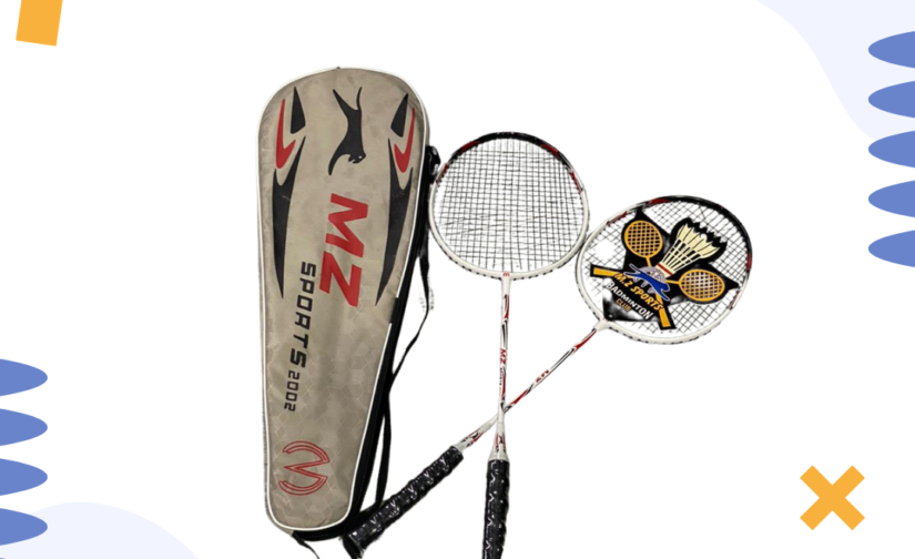 Mz Sports 2002 Badminton Racket Set – Pair of Durable Rackets with Protective Cover