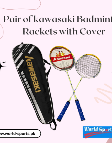 Pair of Kawasaki Badminton Rackets with Cover – Lightweight and Durable Rackets for Precision and Power