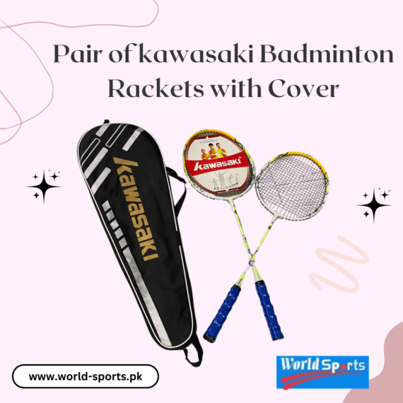 Pair of Kawasaki Badminton Rackets with Cover – Lightweight and Durable Rackets for Precision and Power