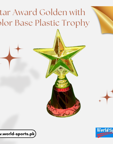 Star Award Golden with Color Base Plastic Trophy – Achievement & Excellence Recognition Award