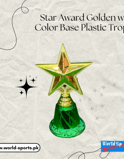Star Award Golden with Color Base Plastic Trophy – Premium Achievement & Excellence Award