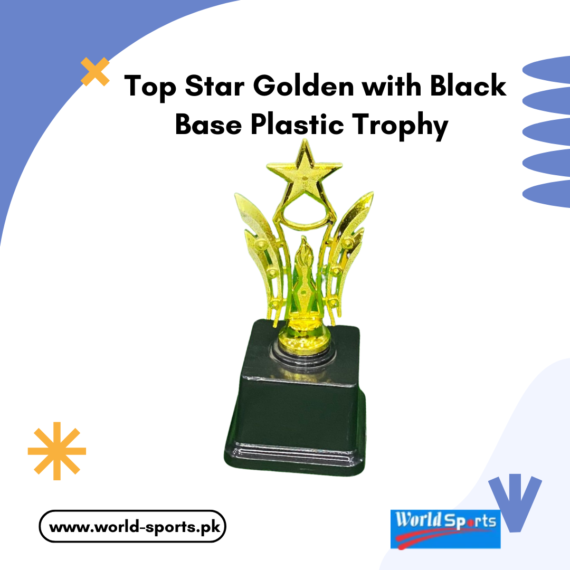 Top Star Golden with Black Base Plastic Trophy – Premium Award for Achievement and Excellence