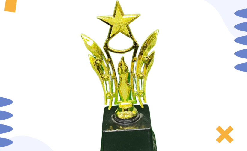 Top Star Golden with Black Base Plastic Trophy – Prestigious Award for Excellence, Achievement, and Recognition