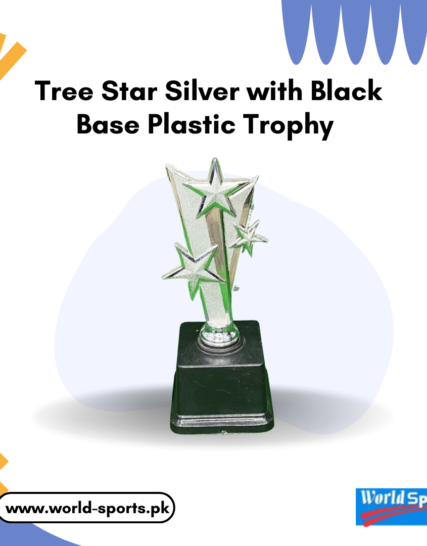 Tree Star Silver with Black Base Plastic Trophy – Premium Award for Achievement and Recognition