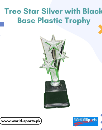 Tree Star Silver with Black Base Plastic Trophy – Elegant Achievement Award for Recognition