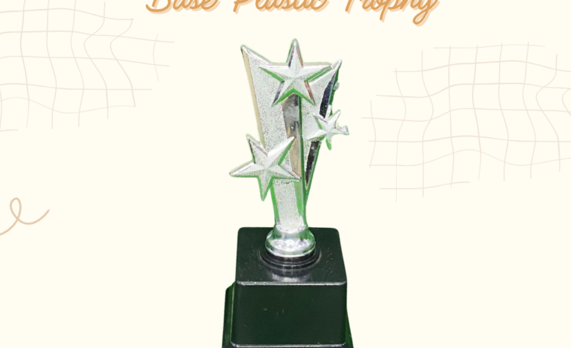 Tree Star Silver with Black Base Plastic Trophy – Elegant Award for Achievement and Recognition