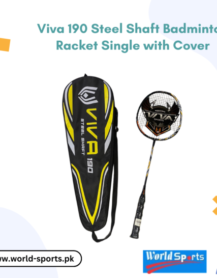 Viva 190 Steel Shaft Badminton Racket Single with Cover – Durable, High-Performance Racket