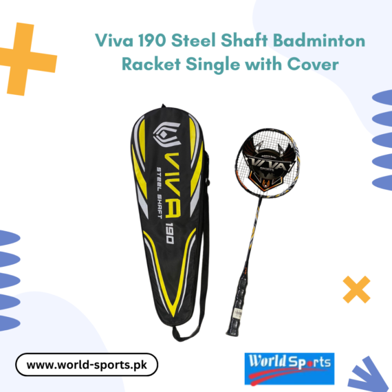 Viva 190 Steel Shaft Badminton Racket Single with Cover – Durable, High-Performance Racket