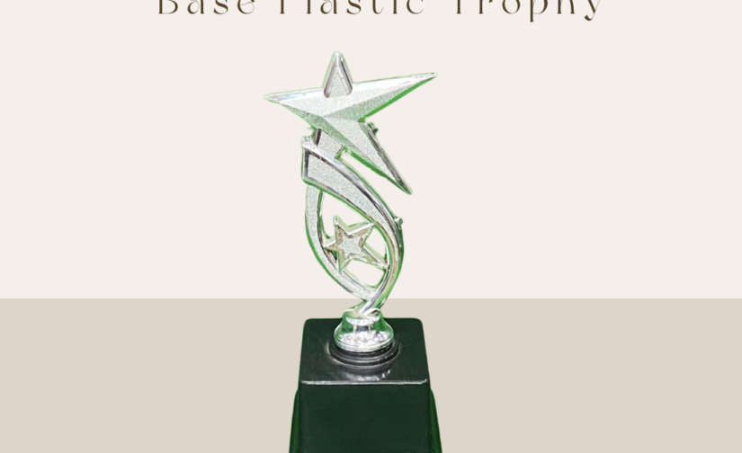 Winner B Star Cup Silver with Black Base Plastic Trophy – Premium Silver Trophy for Celebrating Excellence