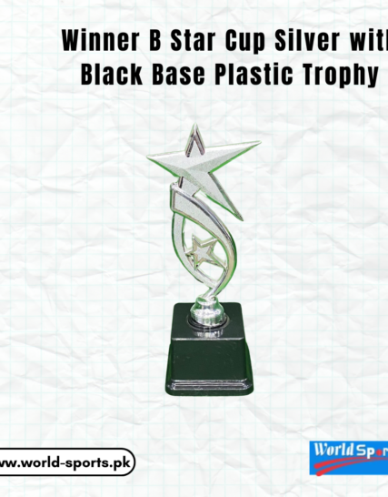 Winner B Star Cup Silver with Black Base Plastic Trophy – Elegant Award for Achievements and Celebrations