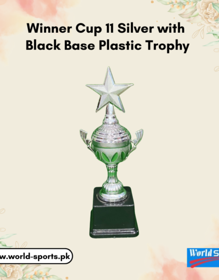Winner Cup 11 Silver with Black Base Plastic Trophy – Premium 11-Inch Award for Celebrating Achievements