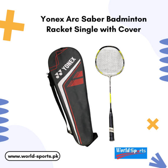Yonex Arc Saber badminton racket, Yonex badminton racket with cover, lightweight badminton racket, precision badminton racket, isometric head badminton racket, flexible shaft badminton racket, durable badminton racket, professional badminton racket, recreational badminton racket, advanced badminton equipment, high-performance badminton racket, Yonex sports gear, badminton accessories, Yonex Arc Saber series, badminton racket for all skill levels.