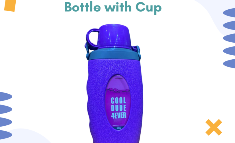 1360ml Water Bottle with Cup - BPA-Free, Leak-Proof Hydration Bottle with Convenient Removable Cup