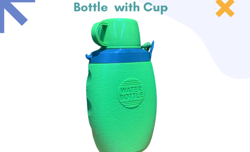 960ml Water Bottle with Cup - BPA-Free, Leak-Proof Hydration Bottle with Removable Cup