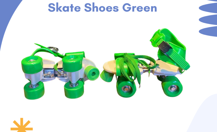 Adjustable 4-Wheel Skate Shoes Green | Durable Inline Skates for Kids & Adults