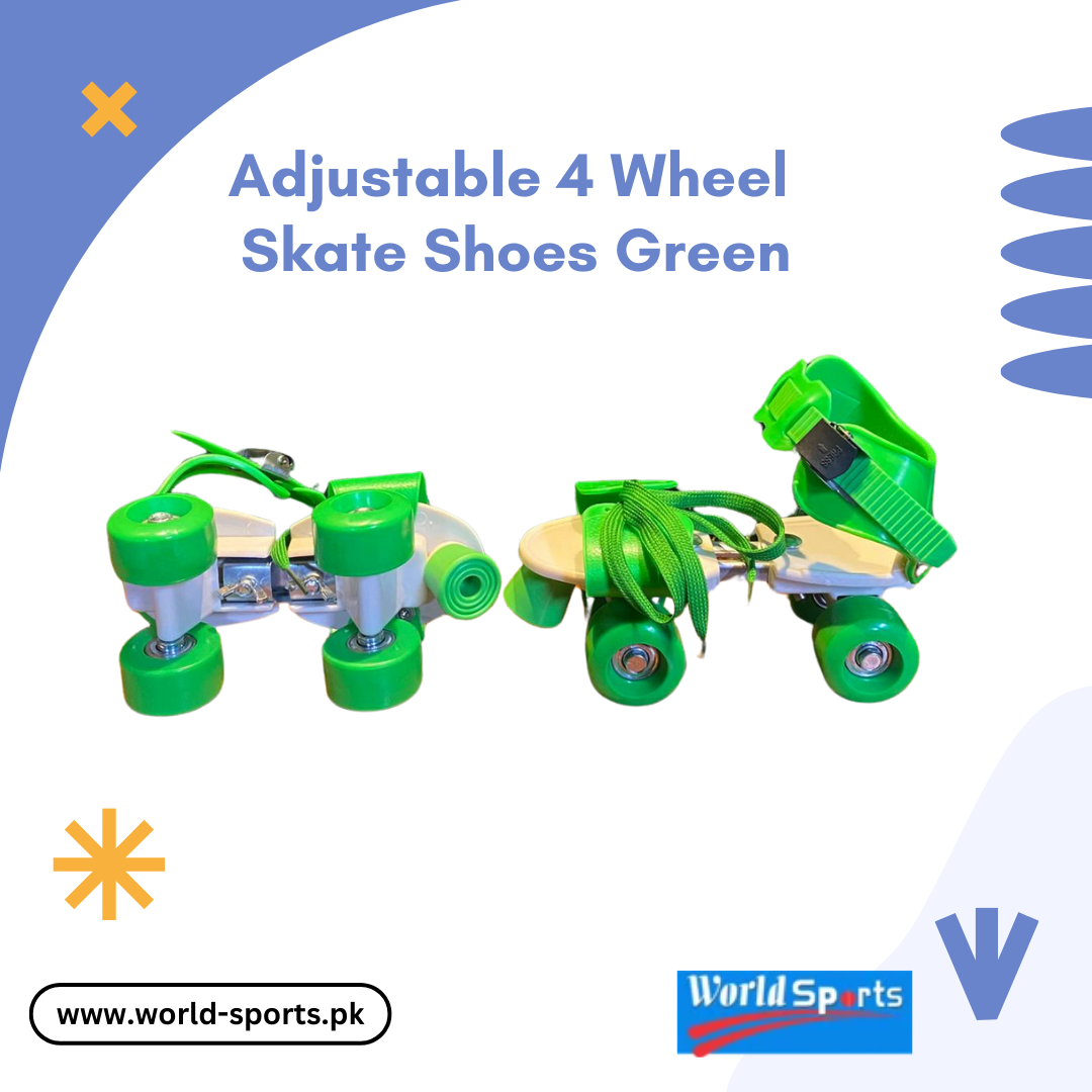 Adjustable 4-Wheel Skate Shoes Green | Durable Inline Skates for Kids & Adults
