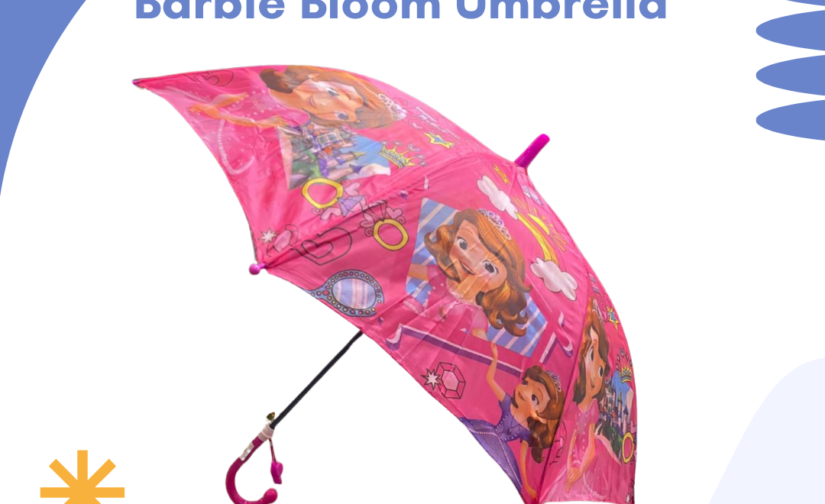 Barbie Bloom Umbrella - Stylish and Durable Floral Barbie-Themed Umbrella for Kids