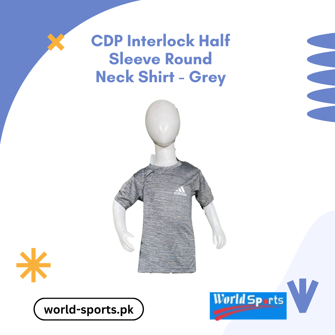 CDP Interlock Half Sleeve Round Neck Shirt - Grey | Classic Style and Premium Comfort