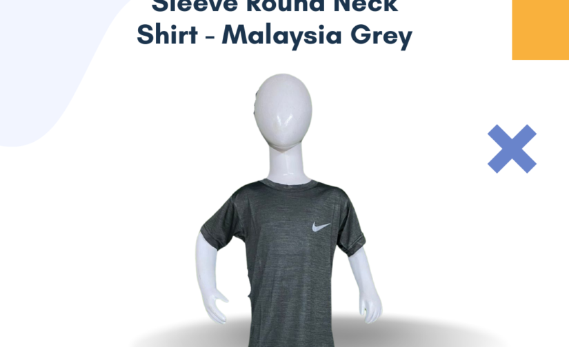 CDP Interlock Half Sleeve Round Neck Shirt - Malaysia Grey | Comfortable Cotton Shirt for Casual Wear