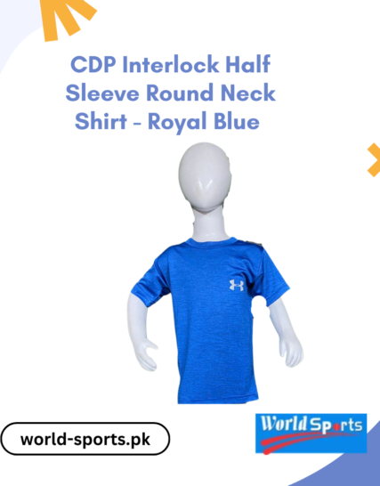 CDP Interlock Half Sleeve Round Neck Shirt - Royal Blue | Stylish, Comfortable, and Durable