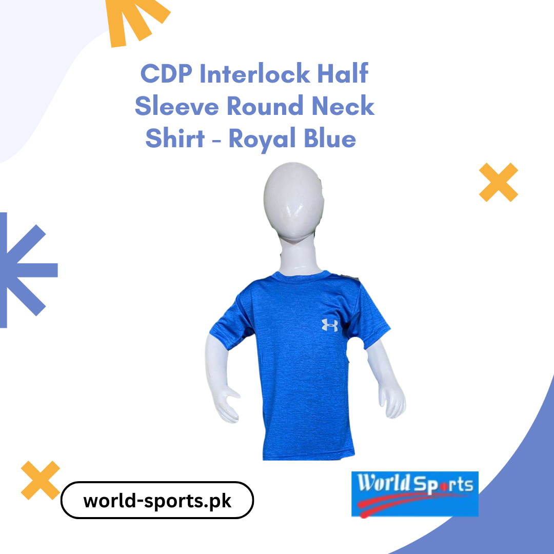 CDP Interlock Half Sleeve Round Neck Shirt - Royal Blue | Stylish, Comfortable, and Durable