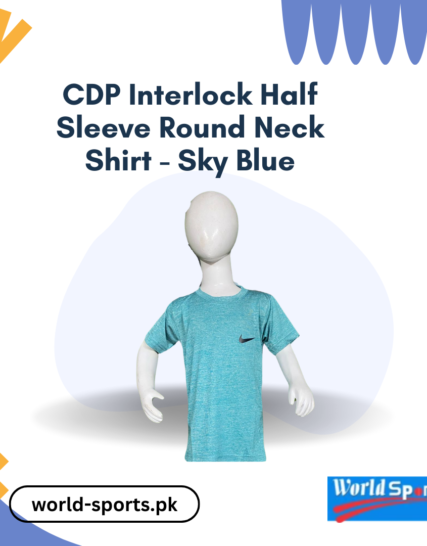 CDP Interlock Half Sleeve Round Neck Shirt - Sky Blue | Soft, Stylish, and Comfortable