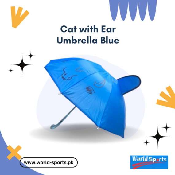 Cat with Ears Umbrella Blue | Adorable Kids' Umbrella with 3D Cat Design