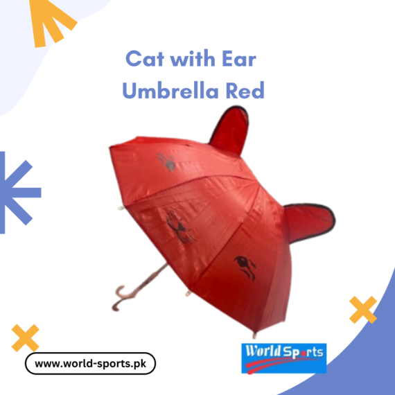 Cat with Ear Umbrella Red | Adorable Kids' Umbrella with Cat Ears Design