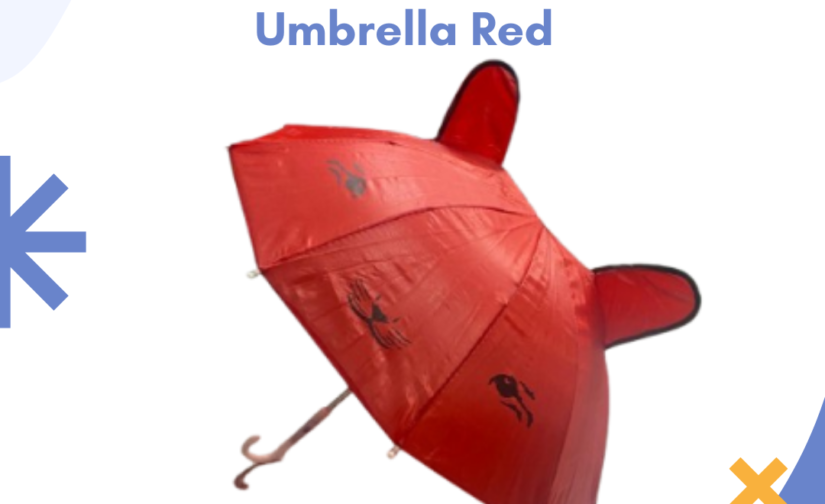 Cat with Ear Umbrella Red | Adorable Kids' Umbrella with Cat Ears Design
