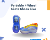 Foldable 4-Wheel Skate Shoes Blue | Compact & Adjustable Skates for Kids & Adults