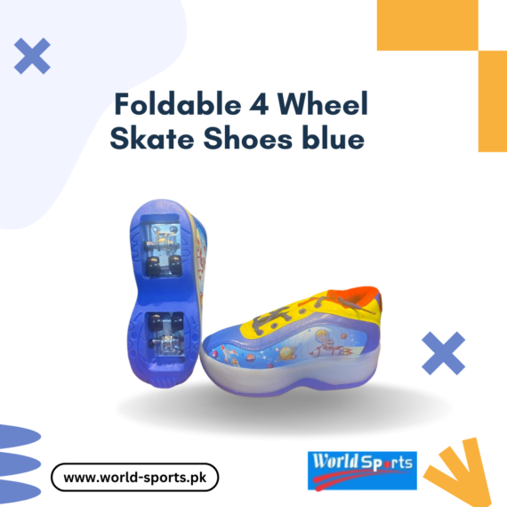 Foldable 4-Wheel Skate Shoes Blue | Compact & Adjustable Skates for Kids & Adults