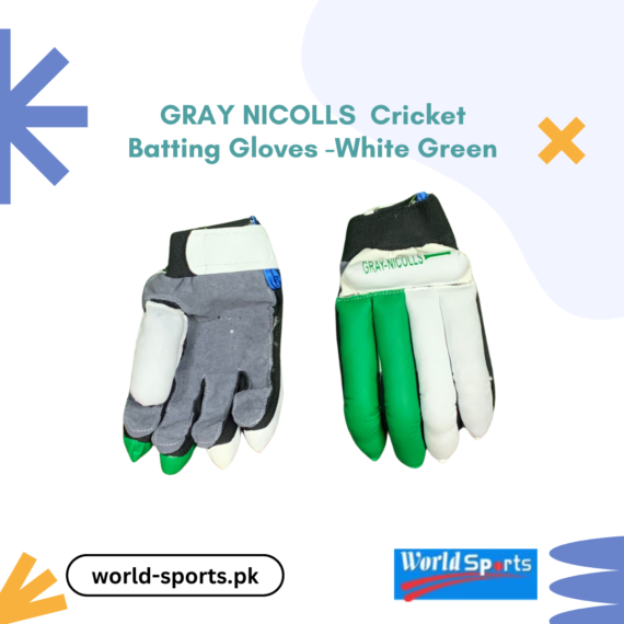 GRAY NICOLLS Cricket Batting Gloves White Green – Ultimate Protection, Comfort, and Style