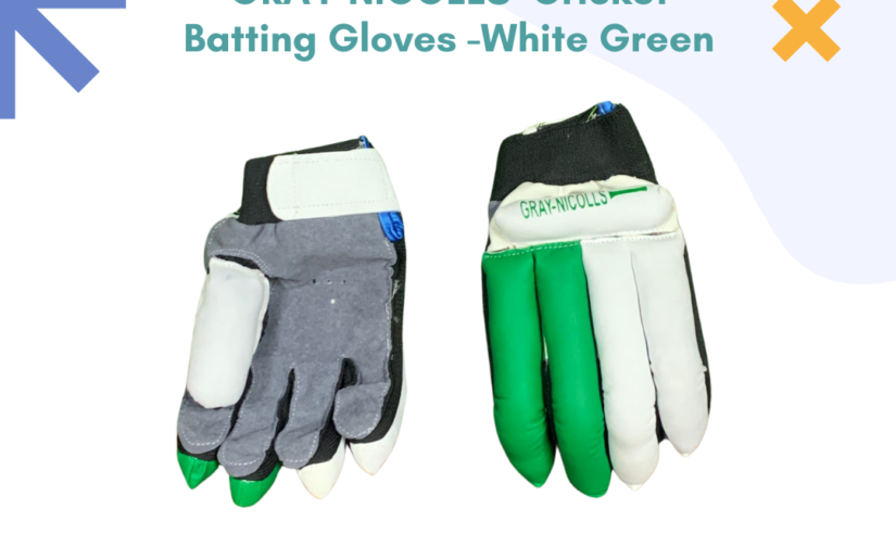 GRAY NICOLLS Cricket Batting Gloves White Green – Ultimate Protection, Comfort, and Style