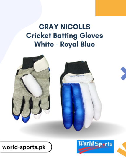 GRAY NICOLLS Cricket Batting Gloves White Royal Blue – Premium Comfort, Protection, and Grip