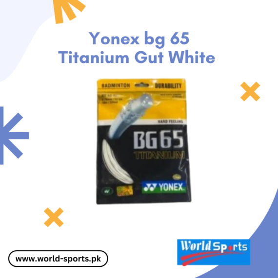 Yonex BG 65 Titanium Badminton String – High-Performance Gut (White) for Power and Durability