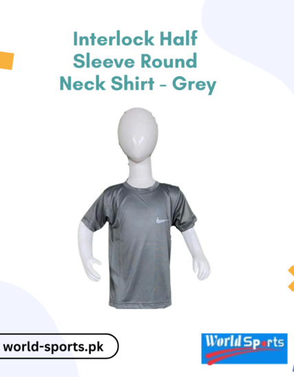 Interlock Half Sleeve Round Neck Shirt - Grey | Soft, Stylish, and Versatile