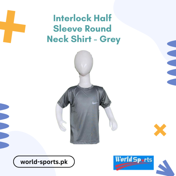 Interlock Half Sleeve Round Neck Shirt - Grey | Soft, Stylish, and Versatile
