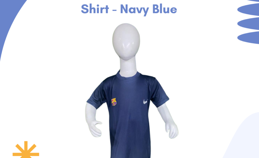 Interlock Half Sleeve Round Neck Shirt - Navy Blue | Soft Cotton Shirt for Comfort and Versatile Styling