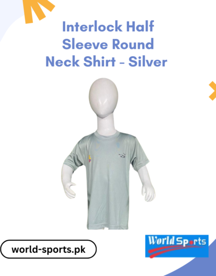 Interlock Half Sleeve Round Neck Shirt - Silver | Soft Cotton Shirt for Comfortable Everyday Wear