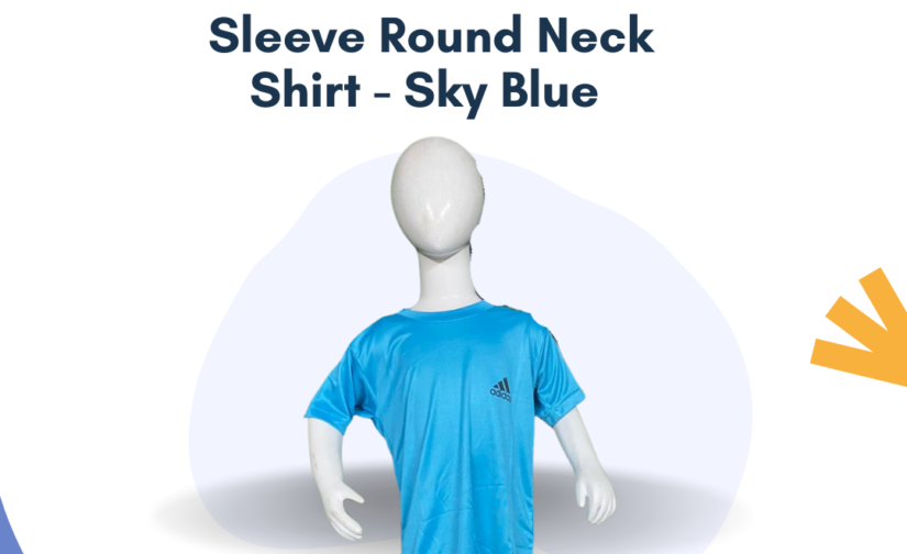 Interlock Half Sleeve Round Neck Shirt - Sky Blue | Soft Cotton Shirt for Comfortable Everyday Wear
